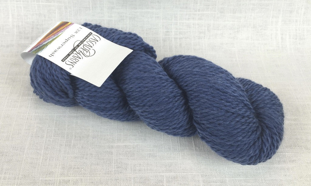 cascade yarns 128 superwash bulky 100% merino 1958 sapphire heather medium blue