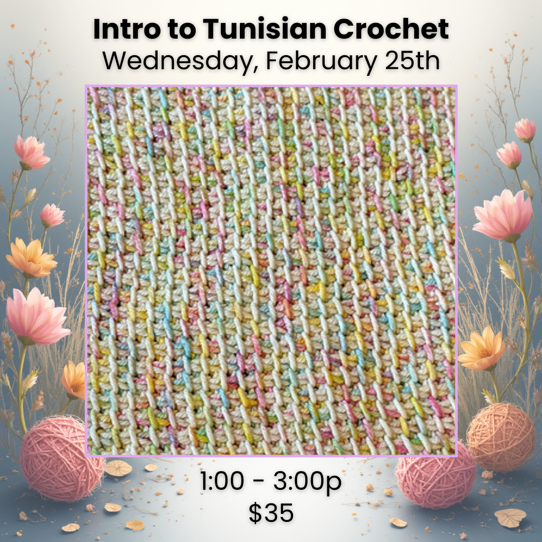 Intro to Tunisian Crochet: 2/25, 1-3p - Kate
