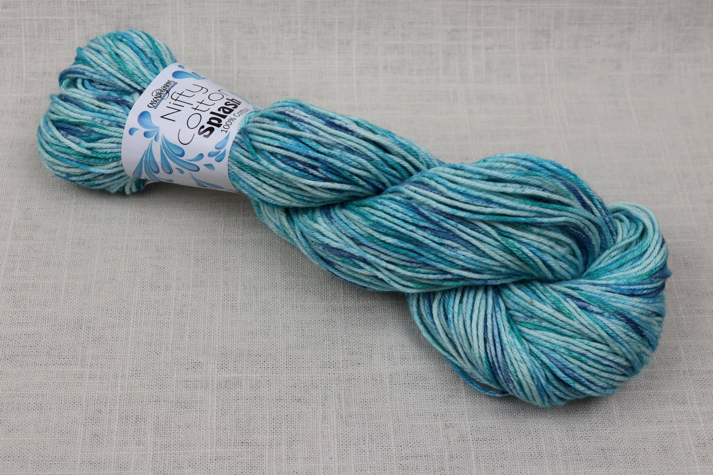 cascade yarns nifty cotton splash 207 blue n green