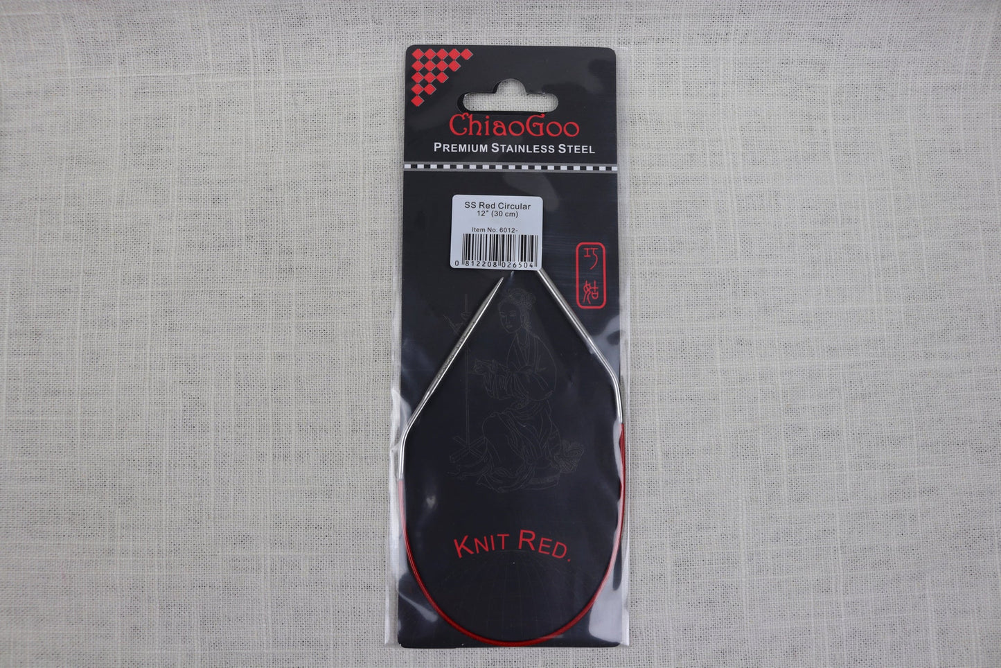 chiaogoo knit red 12" circular