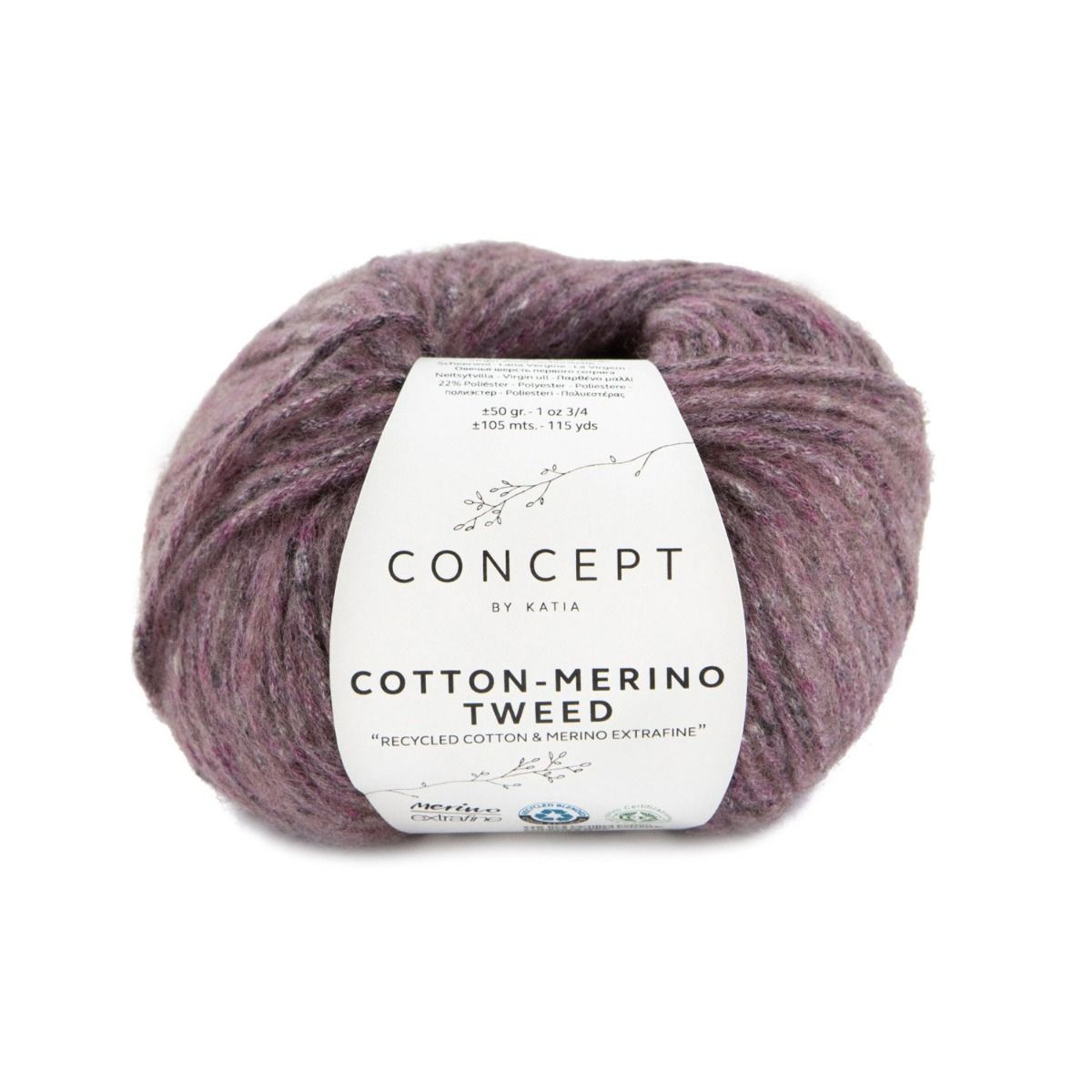 Katia Concept Cotton Merino Tweed 509 Dark Rose