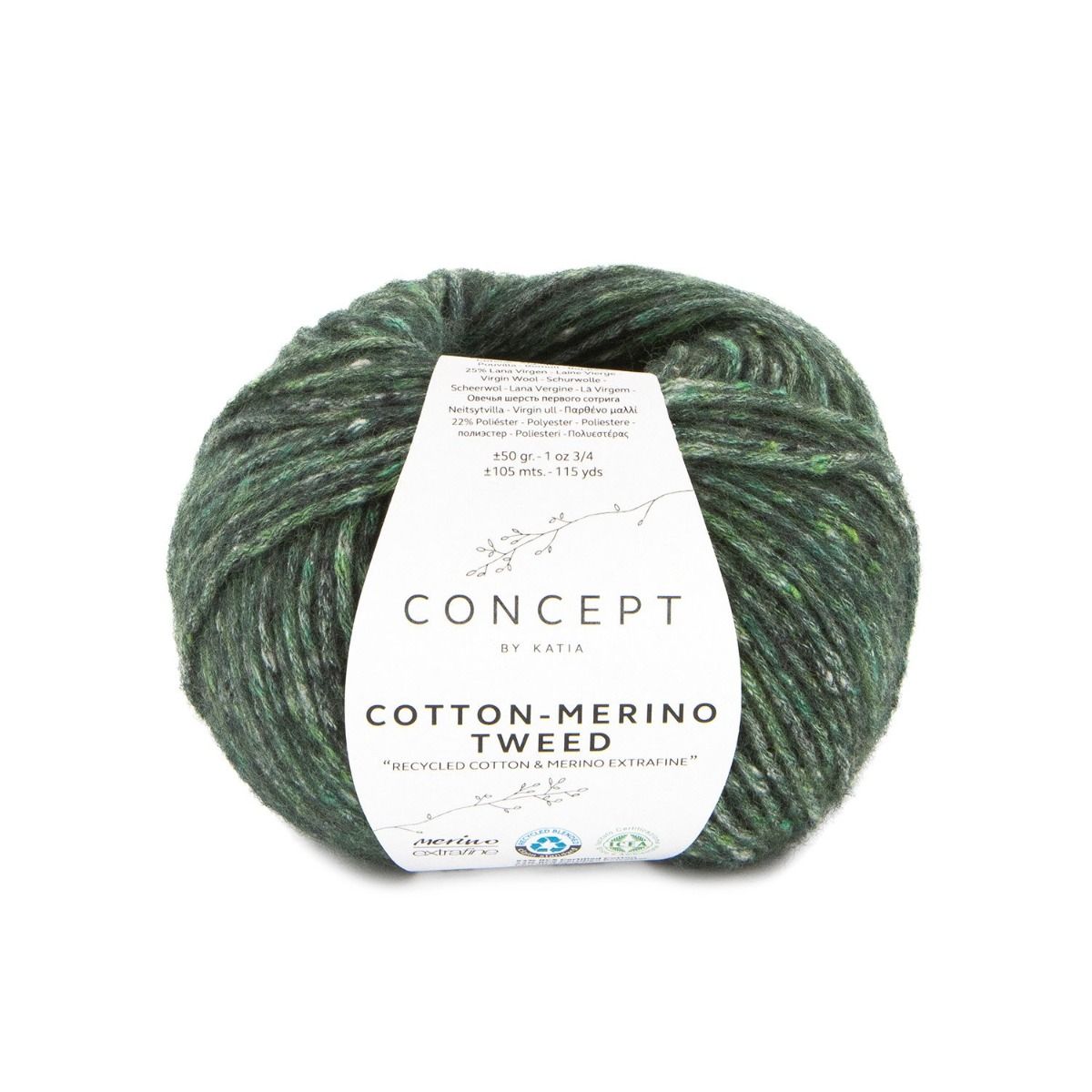 Katia Concept Cotton Merino Tweed 513 Pine Green