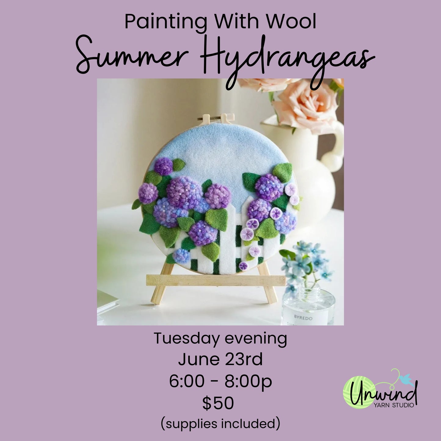 Painting with Wool - Summer Hydrangeas