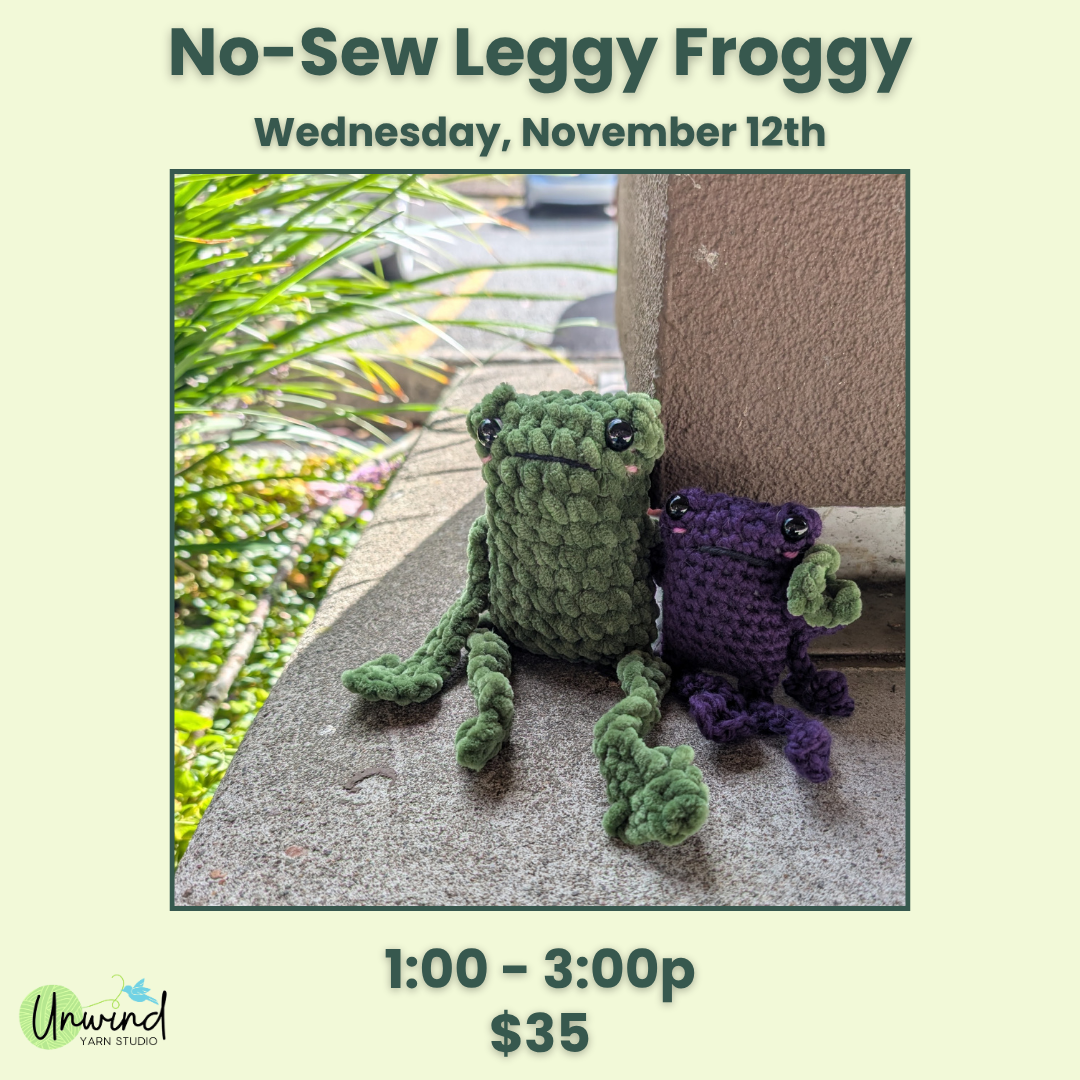 No-Sew Leggy Froggy: 11/12, 1-3p