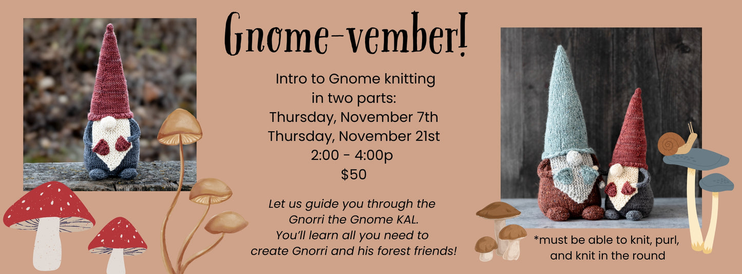 Gnorri the Gnome KAL Class with Anne - Nov 7 & 21