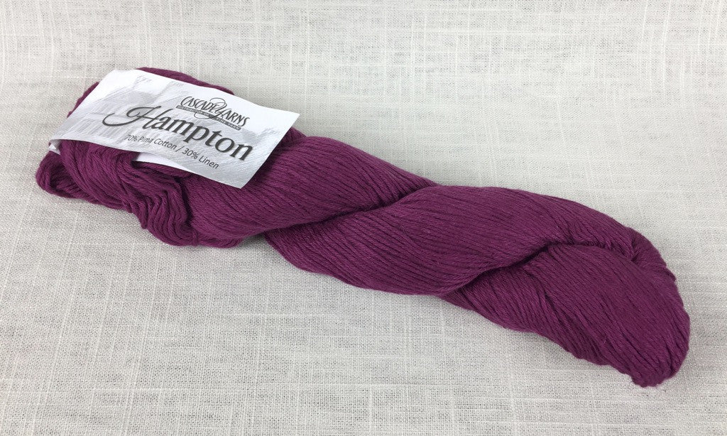 cascade yarns hampton linen cotton DK 02 raspberry