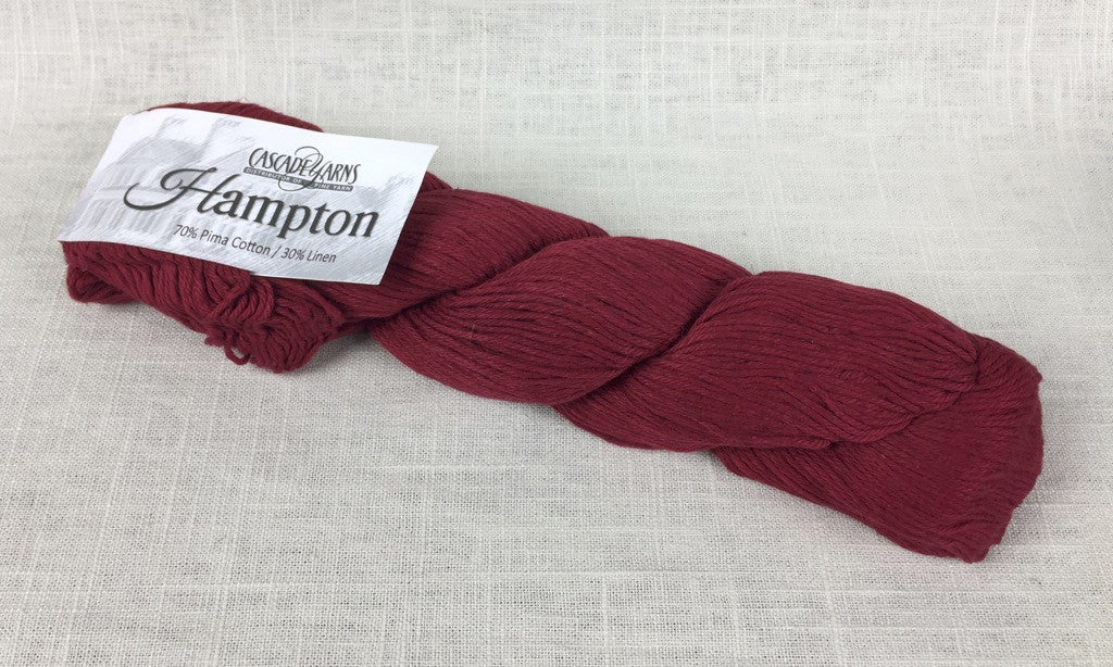 cascade yarns hampton linen cotton DK 06 red