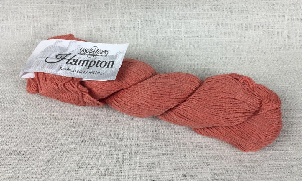 cascade yarns hampton linen cotton DK 07 coral