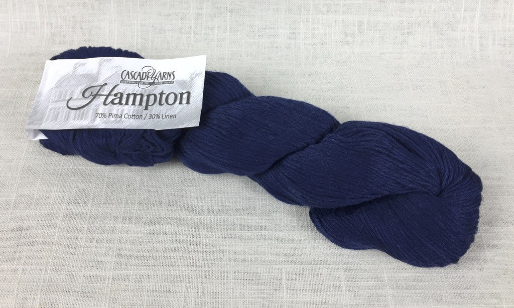 cascade yarns hampton linen cotton DK 12 navy