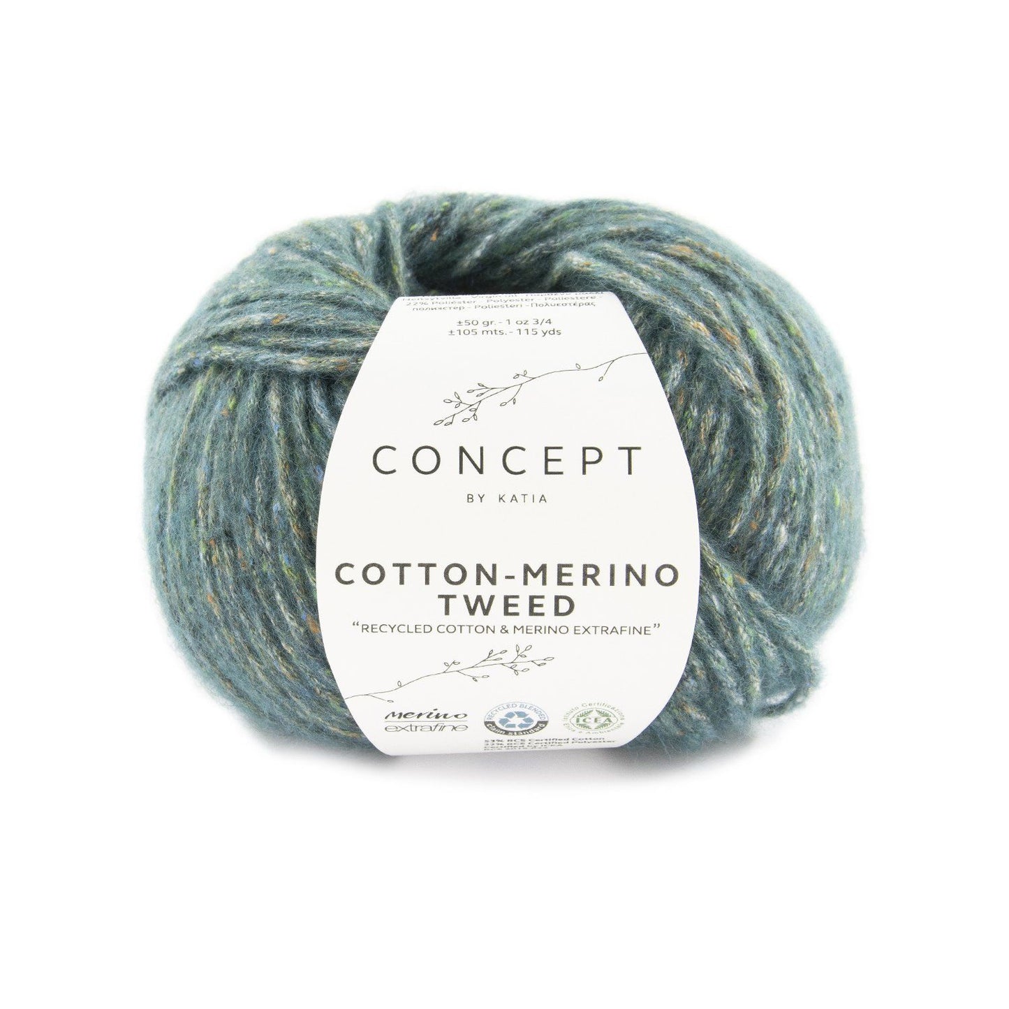 Katia Concept Cotton Merino Tweed 504 Dark Turquoise