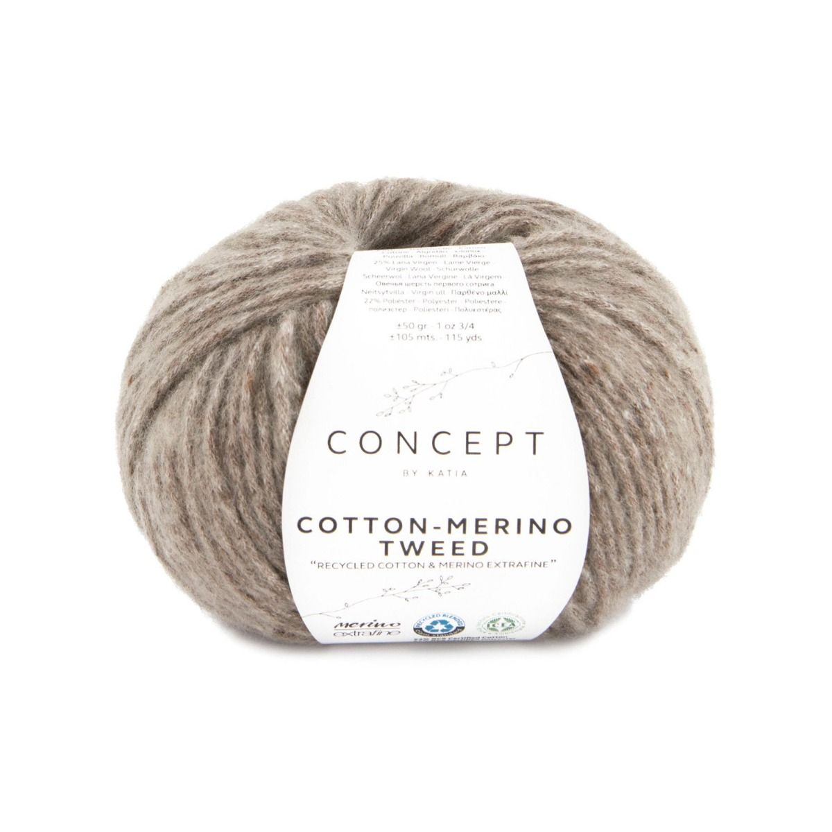 Katia Concept Cotton Merino Tweed 510 Fawn Brown